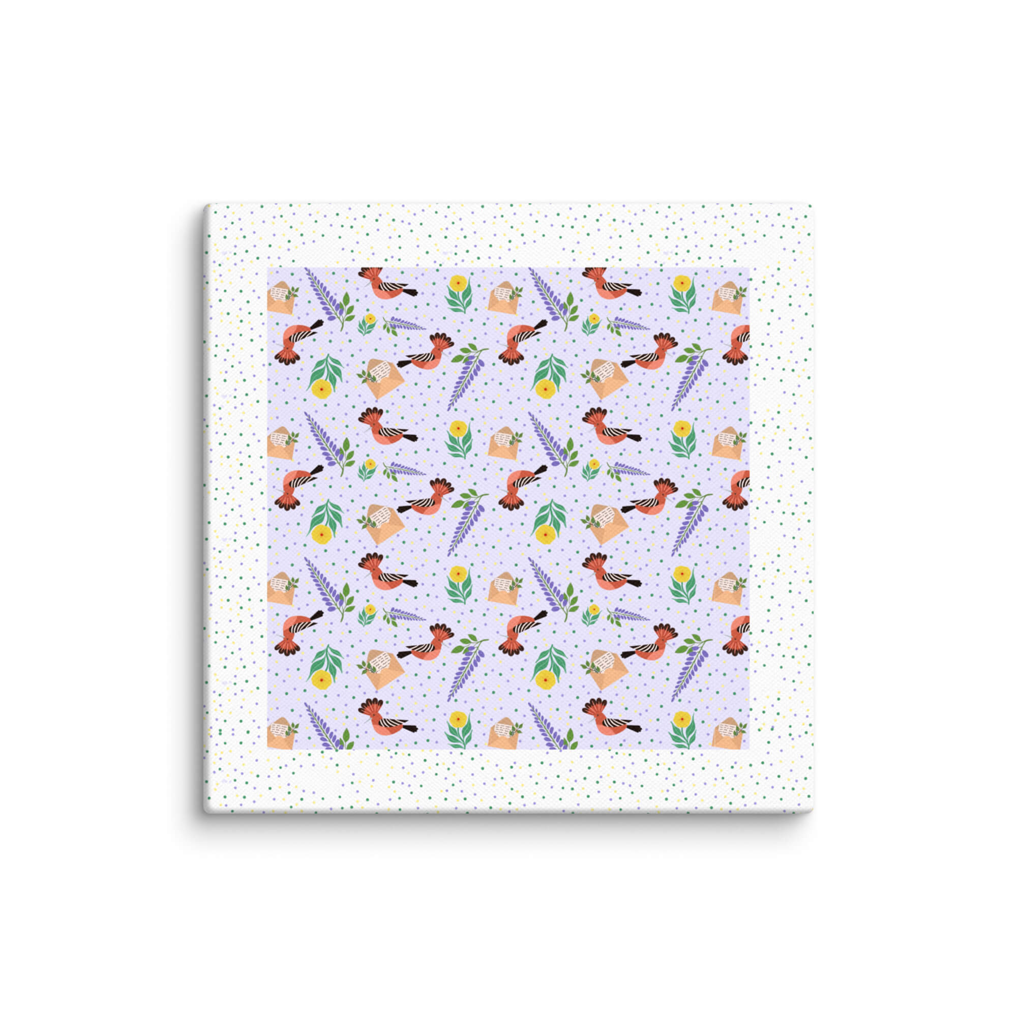 Islamic nursery wall art canvas with Hoopoe bird pattern inspired by Surah An-Naml
