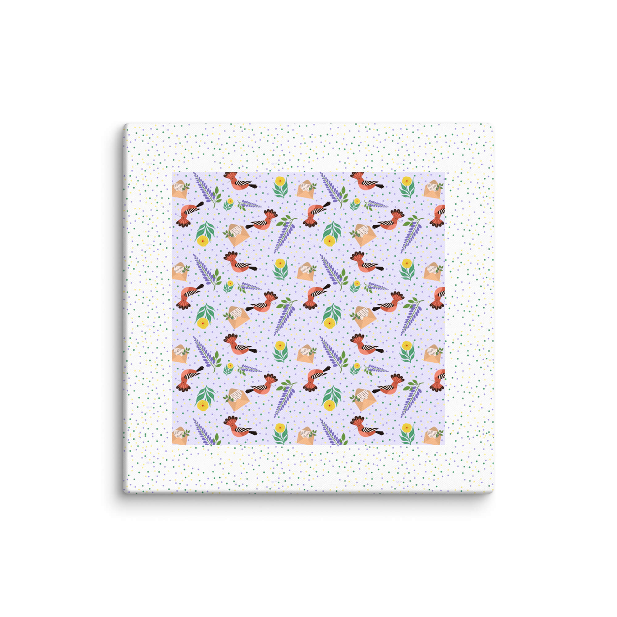 Islamic nursery wall art canvas with Hudhud bird (hoopoe) pattern inspired by Surah An-Naml
