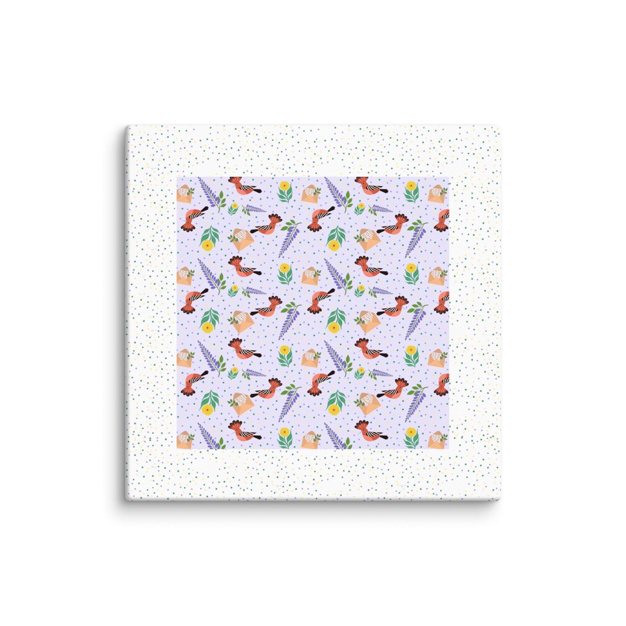 Islamic nursery wall art canvas with Hudhud bird (hoopoe) pattern inspired by Surah An-Naml