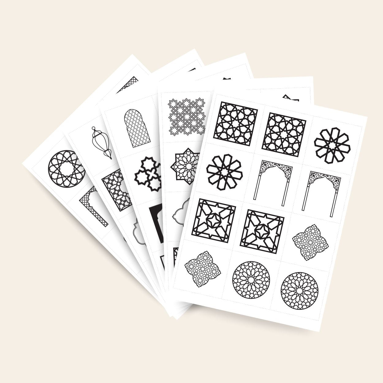 Islamic printable games, black and white A4 download for children, homeschool and family activities