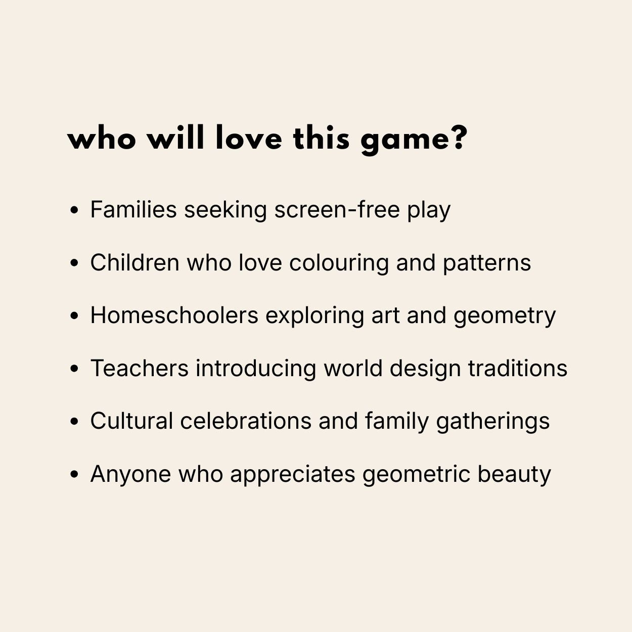 Printable Islamic geometry game suitable for families, classrooms and homeschool activities